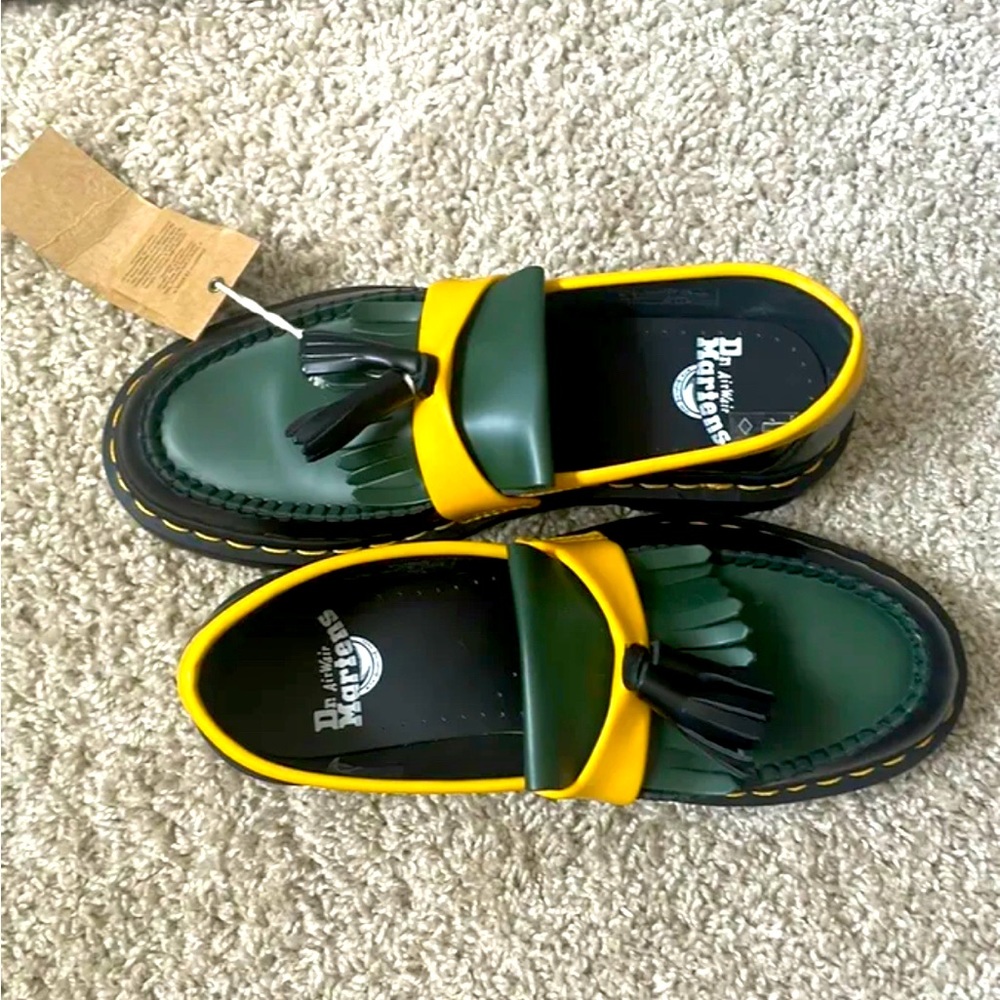 Dr Martens Adrian Tassel Loafer green yellow Mens 7